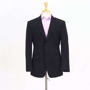 J. Ferrar 40R Navy Blazer Sport Coat Jacket 2-Button Herringbone T497